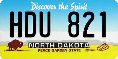 ND license plate HDU821