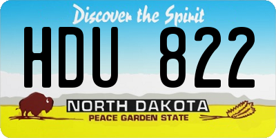 ND license plate HDU822
