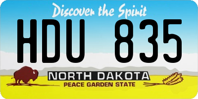 ND license plate HDU835
