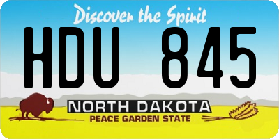 ND license plate HDU845