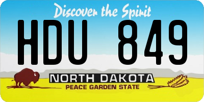 ND license plate HDU849