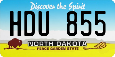 ND license plate HDU855