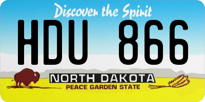 ND license plate HDU866