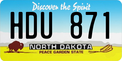 ND license plate HDU871