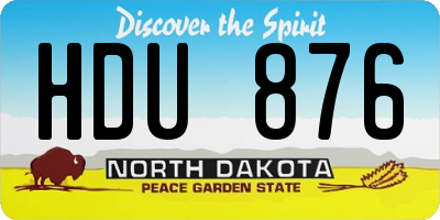 ND license plate HDU876