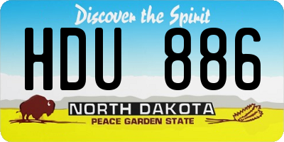 ND license plate HDU886