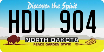ND license plate HDU904