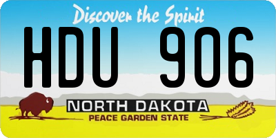 ND license plate HDU906