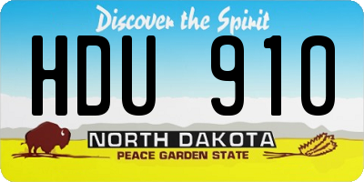 ND license plate HDU910