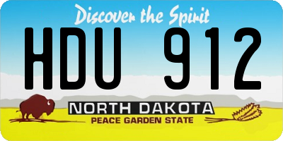 ND license plate HDU912