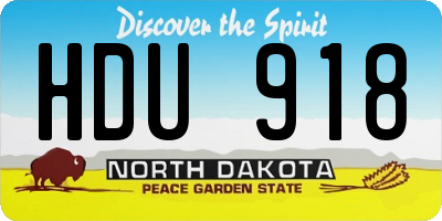 ND license plate HDU918