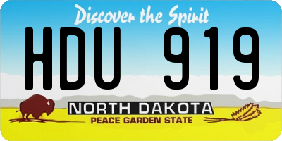 ND license plate HDU919