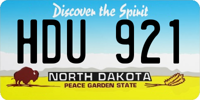 ND license plate HDU921