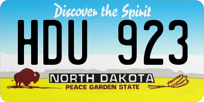 ND license plate HDU923