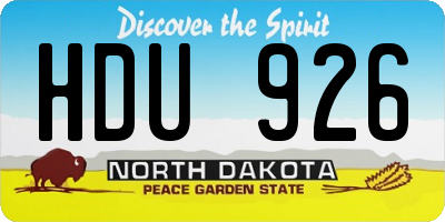 ND license plate HDU926