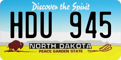 ND license plate HDU945
