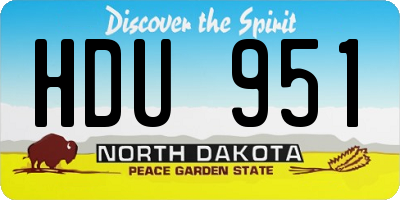 ND license plate HDU951