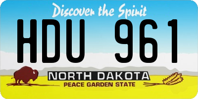 ND license plate HDU961
