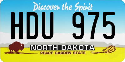 ND license plate HDU975