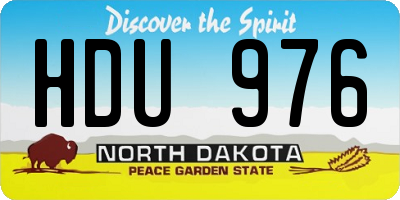 ND license plate HDU976