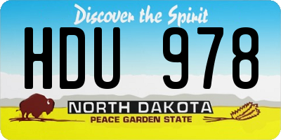 ND license plate HDU978