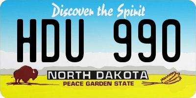 ND license plate HDU990