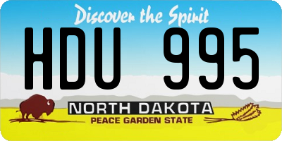 ND license plate HDU995