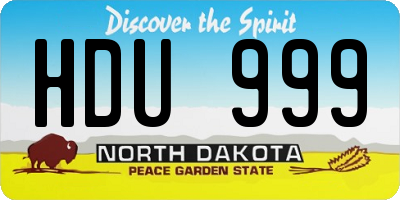 ND license plate HDU999
