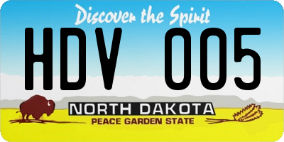 ND license plate HDV005