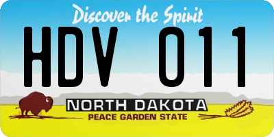 ND license plate HDV011