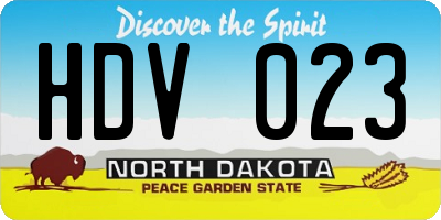 ND license plate HDV023