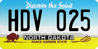 ND license plate HDV025