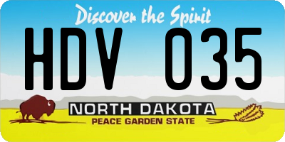 ND license plate HDV035