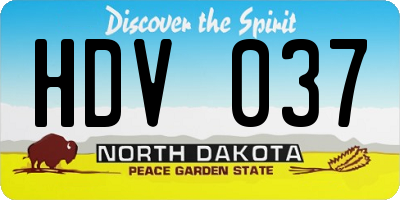 ND license plate HDV037