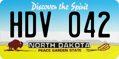 ND license plate HDV042