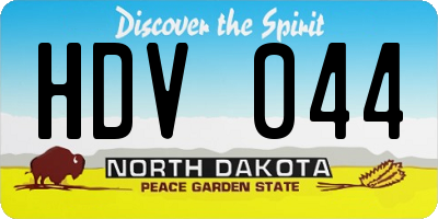 ND license plate HDV044