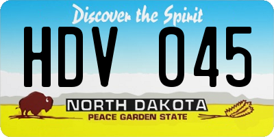 ND license plate HDV045
