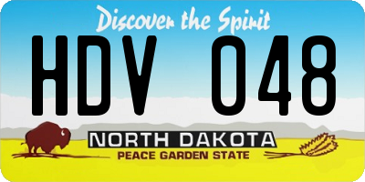 ND license plate HDV048
