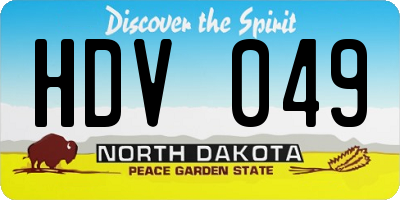 ND license plate HDV049