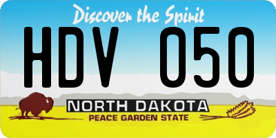 ND license plate HDV050