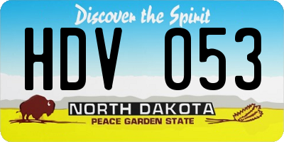 ND license plate HDV053
