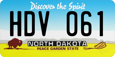 ND license plate HDV061