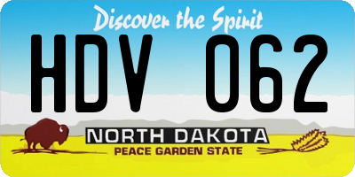 ND license plate HDV062