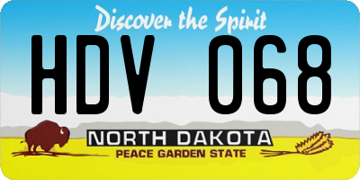 ND license plate HDV068