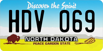 ND license plate HDV069