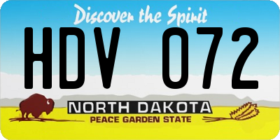 ND license plate HDV072