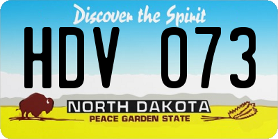 ND license plate HDV073
