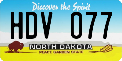 ND license plate HDV077