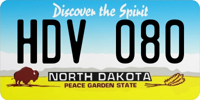 ND license plate HDV080