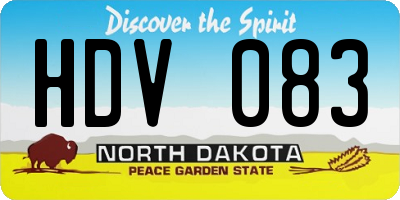 ND license plate HDV083